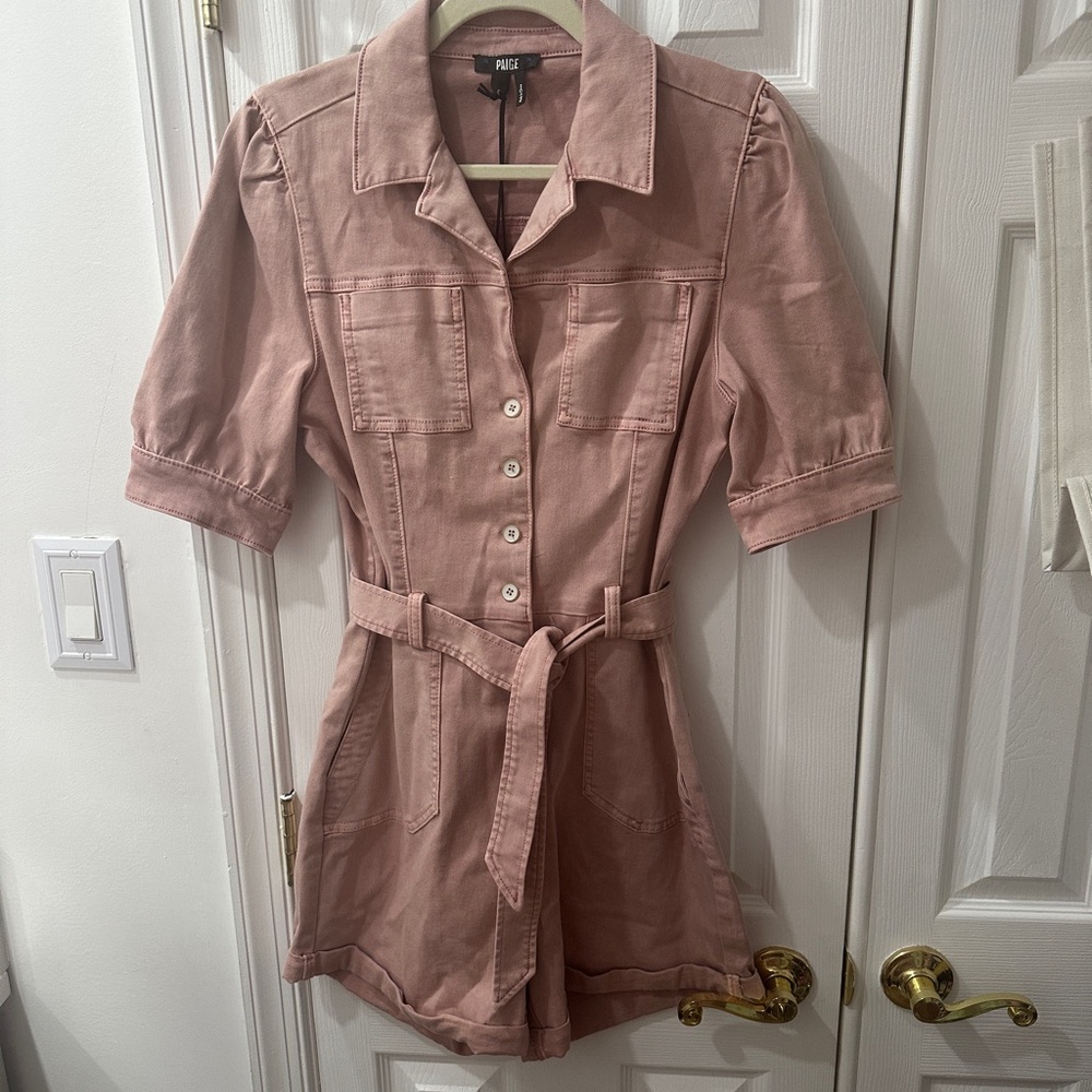PAIGE Rogue Pink Denim Romper